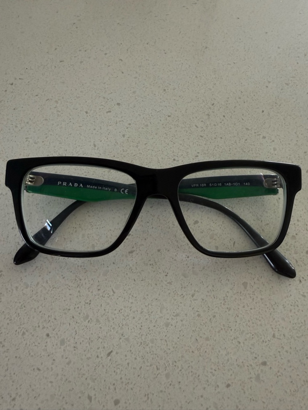 Prada Black and Green Rectangular Optical Frames - Picture 3 of 8
